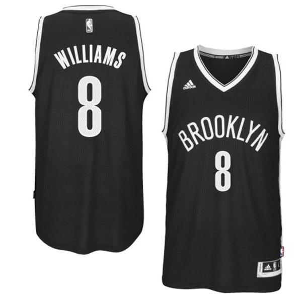 Men's  Nets #8 Deron Williams 2014-15 New Swingman Road Black Jersey